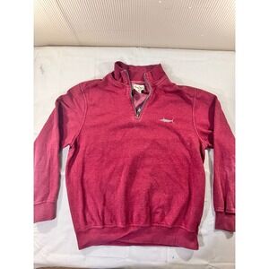 Powder Jack Mens M/M Red Pullover 1/4‎ Zip Mock Neck Sweatshirt Jumper